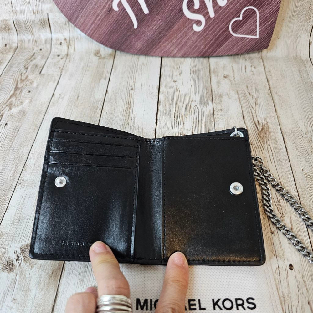 Michael Kors Mens Black Wallet cardholder with chain - Picture 3 of 6